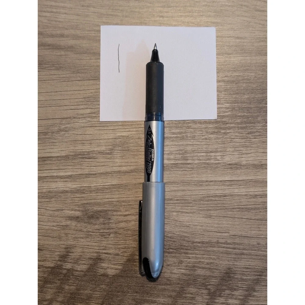 Zebra Zeb-Roller 2000 Rollerball Pen 0.5mm Fine Black Ink Silver Made Japan RARE